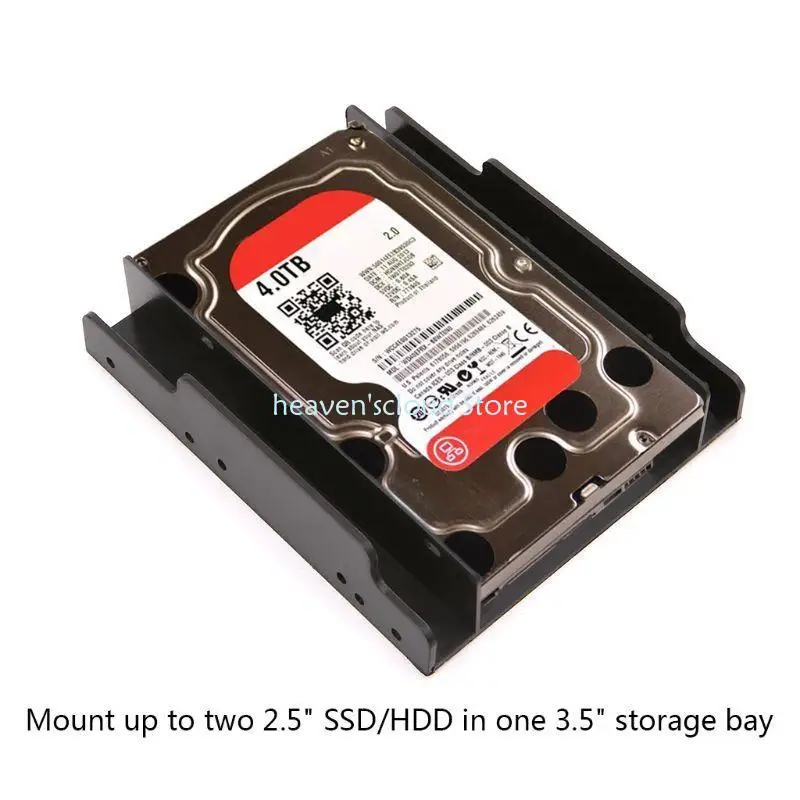 Y88B 2,5 "a 3,5" Drive Drives HDD SSD SSD Suporte montagem Dual Bay Caddy