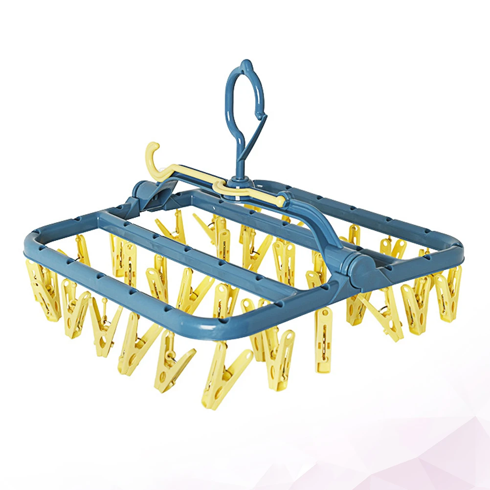

Foldable Clothes Drying Rack Laundry Hanging ganizer Sock Hanger Waterproof Windproof Easy Installation Plastic Material