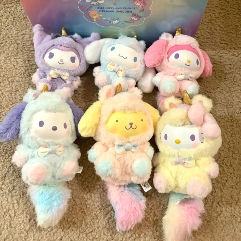 

Sanrio персонажи Dream Unicorn серии виниловая лицевая глухая коробка Kuromi аниме фигурка Pochacco сумка-сюрприз мелодия кулон игрушки подарок