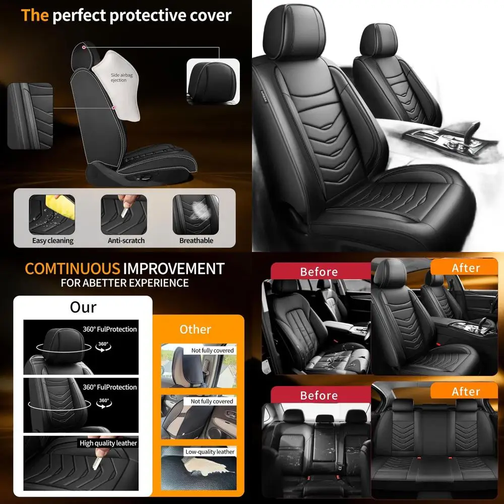 

Universal Full Coverage Waterproof Leather Seat Covers, Compatible with Airbags, All-Weather Protection for 2007-2026 Hyundai So