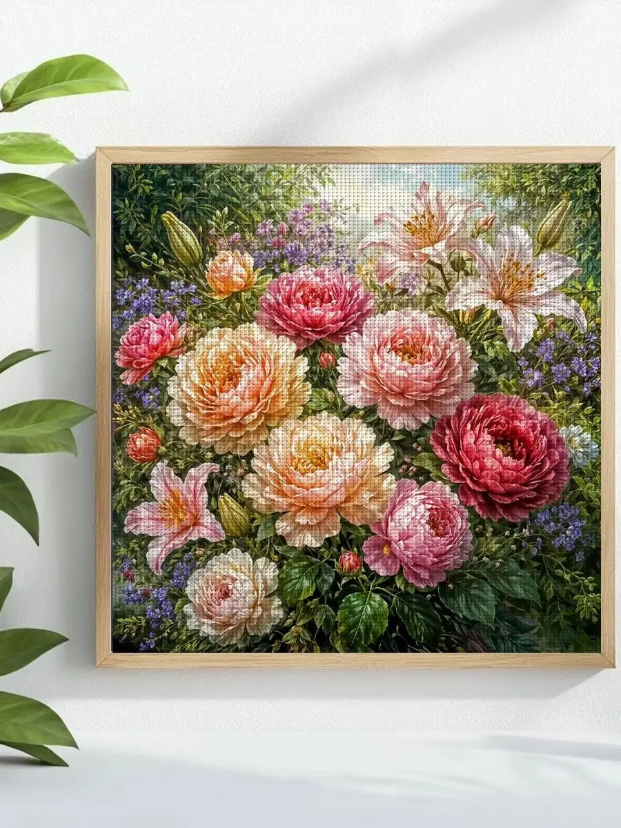 1 Stück 30x30 cm/11,8 Zoll Herbsttag Gestempeltes Kreuzstich-Set DIY-Kit 11/14/16CT DIY-Stickset DIY-Kreuzstich-Set – Detail 1