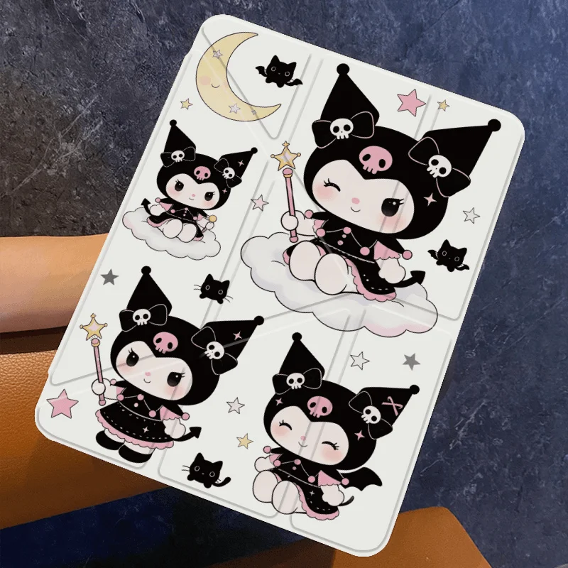 

Kuromi Magical Girl IPad Case for Air7 11 10th 10.9 in Case Tri-Fold Stand Acrylic Cover with Pencil Slot for IPad Pro Air6 13in