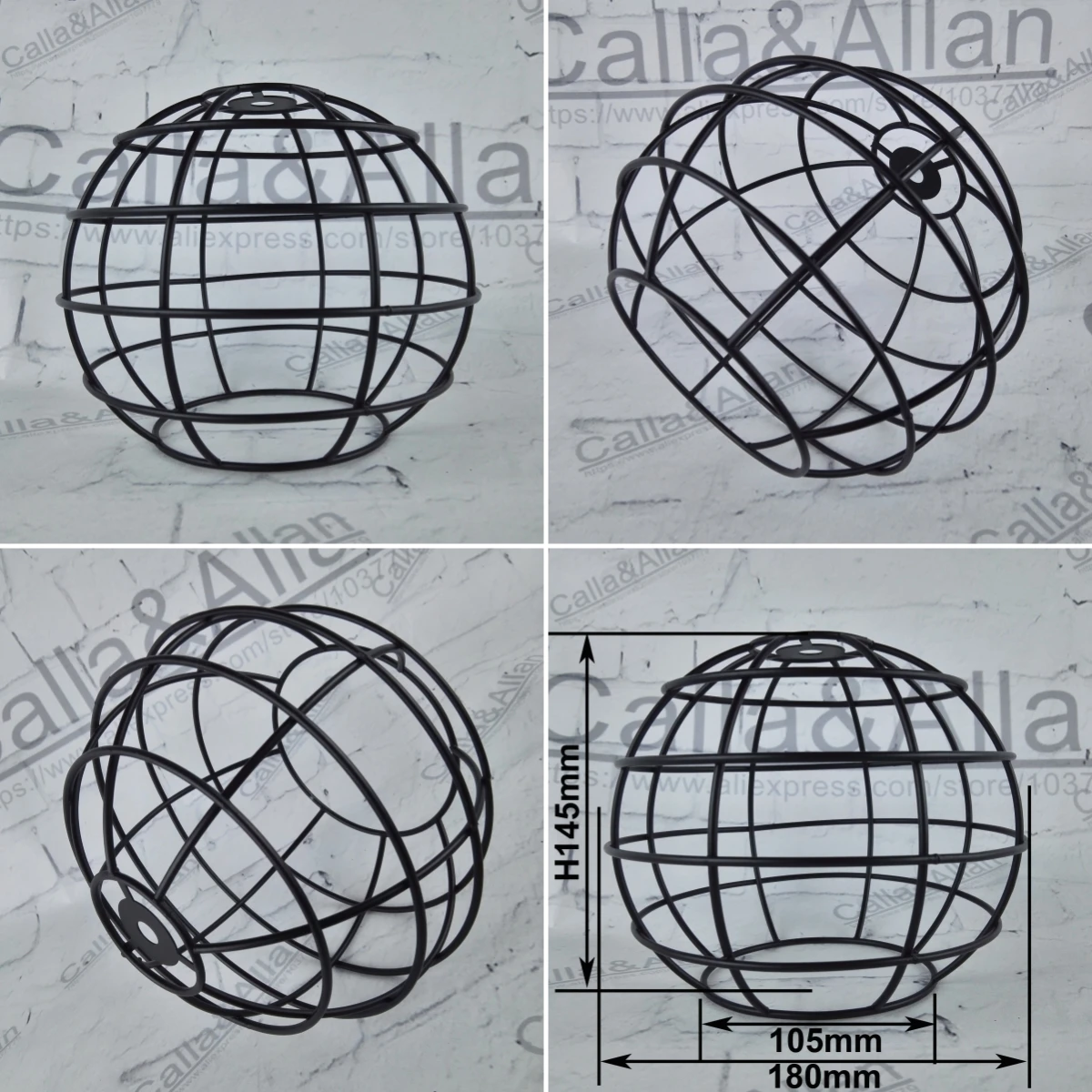 Vintage industrial style creative minimalist cage clothing store personalized iron lampshade shell DIY lighting accessories