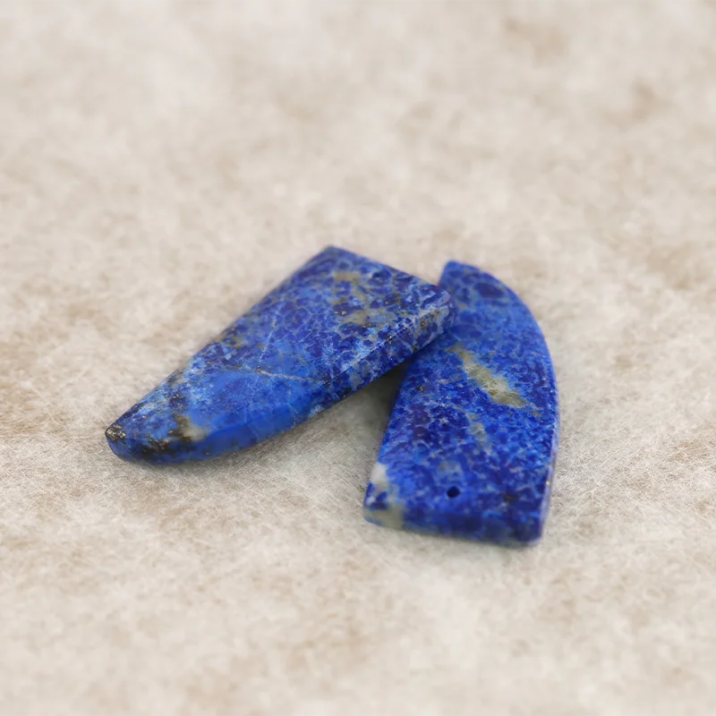 B&F Lapis Lazuli Earring beads for jewelry making, Handmade Natural stones beads, Polished Stones for jewelry Making Supplies
