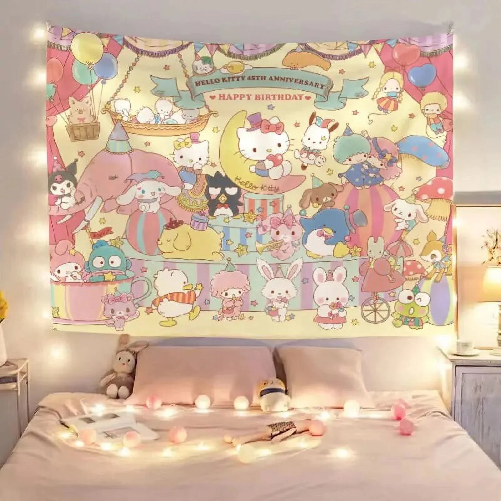 My Melody Cinnamoroll Kuromi Cartoon Tapestry Cloth Wall Hanging Carpet Kawaii Anime Throw Yoga Beach Mat Blanket Nordic Decor