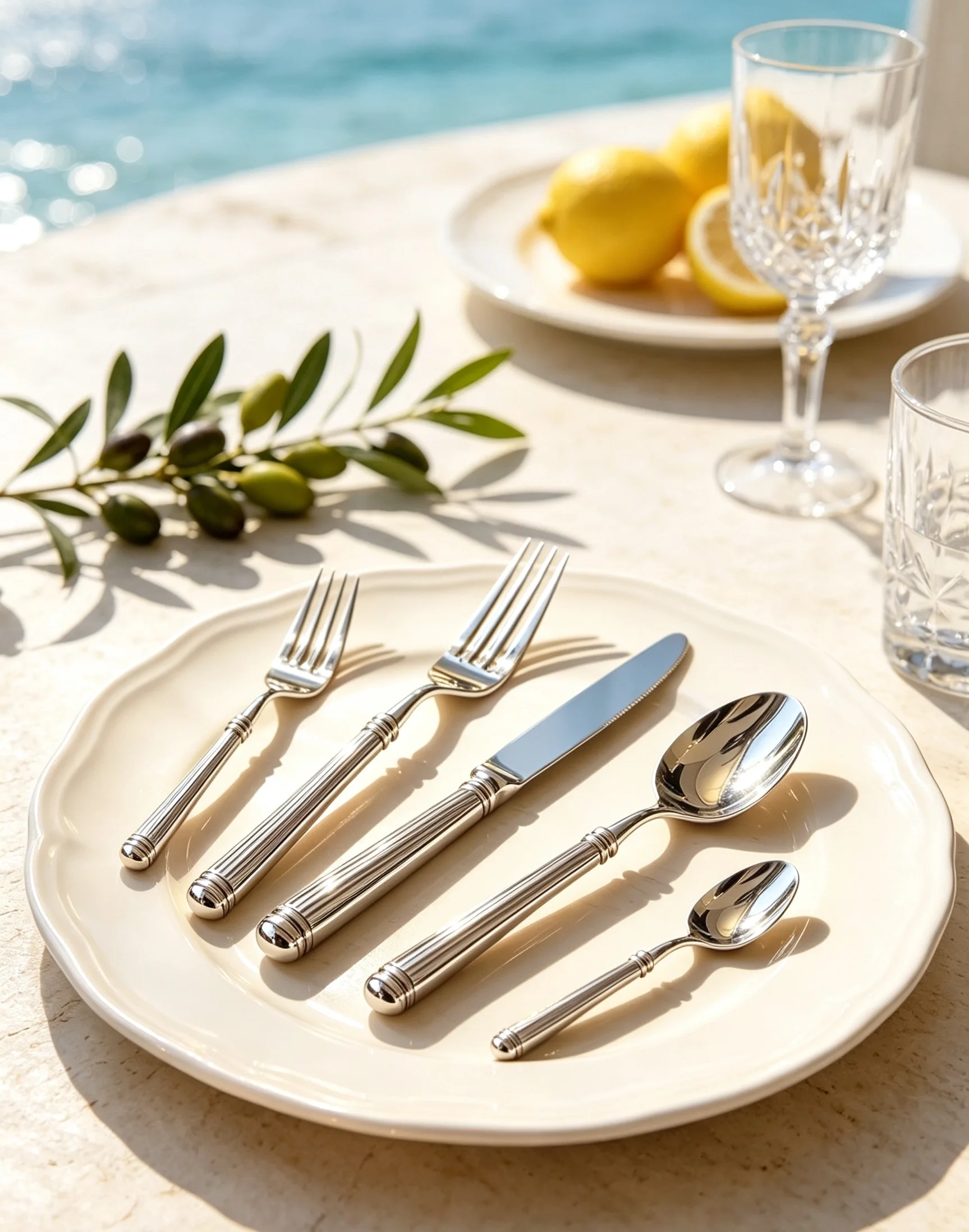 5‑Pcs Vertical Grain 420/304 Stainless Steel Cutlery Set, Thanksgiving Gift Box, Rust‑Resistant Spoon Fork Knife