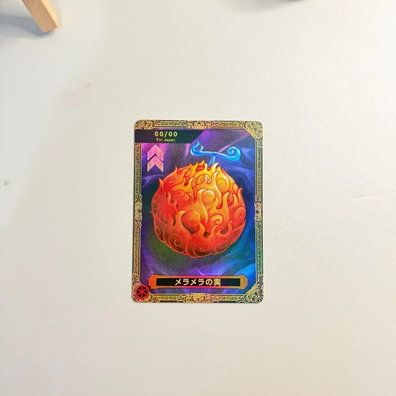 Suitable for One Piece Mera Mera No Mi/Flame Fruit DIY Refractive Color Flash Card Japanese/English Version Collectible Card