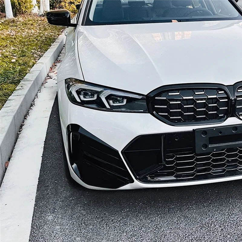 

AU28-For BMW 3 Series G20 G21 LCI M Sport 2023+ Front Fog Lamp Grille Decorative Cover Stickers Side Canards Splitters