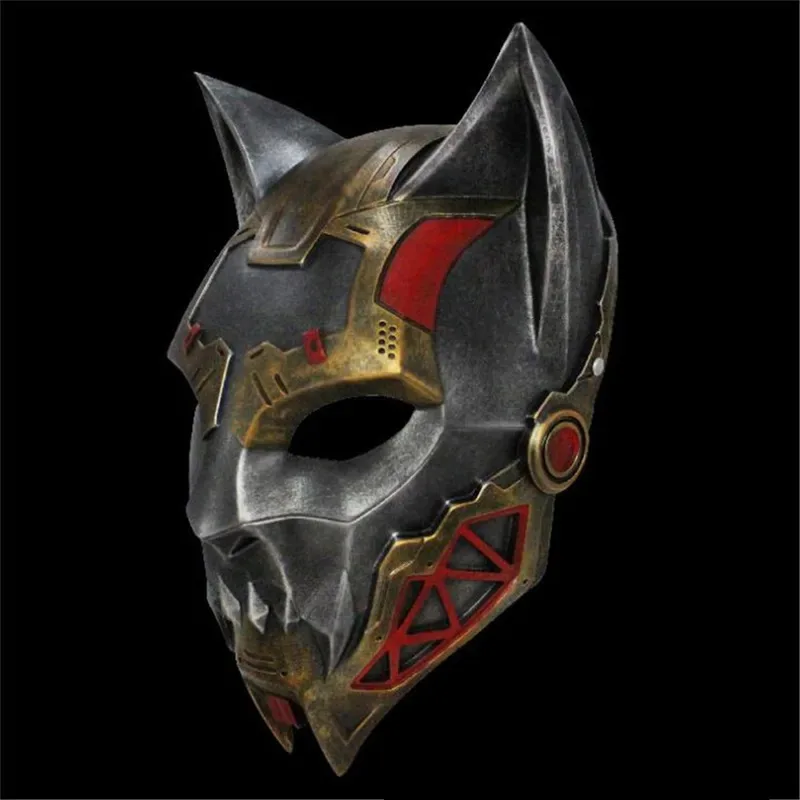 할로윈 펑크 동물 풀 페이스 성인 악마 악마 흰 늑대 머리 코스프레 마스크 hjk.5