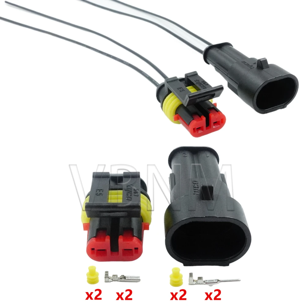 2 Pin 282104-1 282080-1 Female Male AMP Tyco SuperSealed Waterproof Electrical Automotive Connector Plug For Car