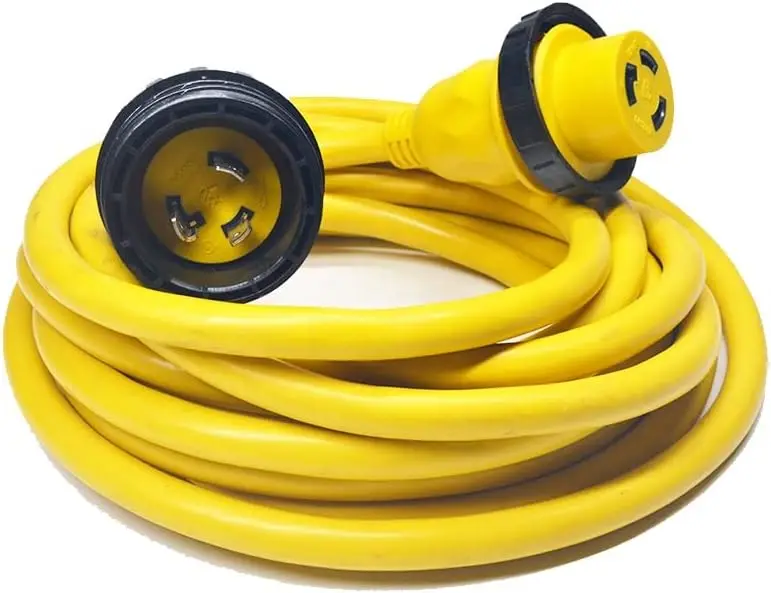 

Marine & RV Cords 125v 30 amp x 25' Yellow Shore Power Boat Extension Cord, 25 ft - 21312