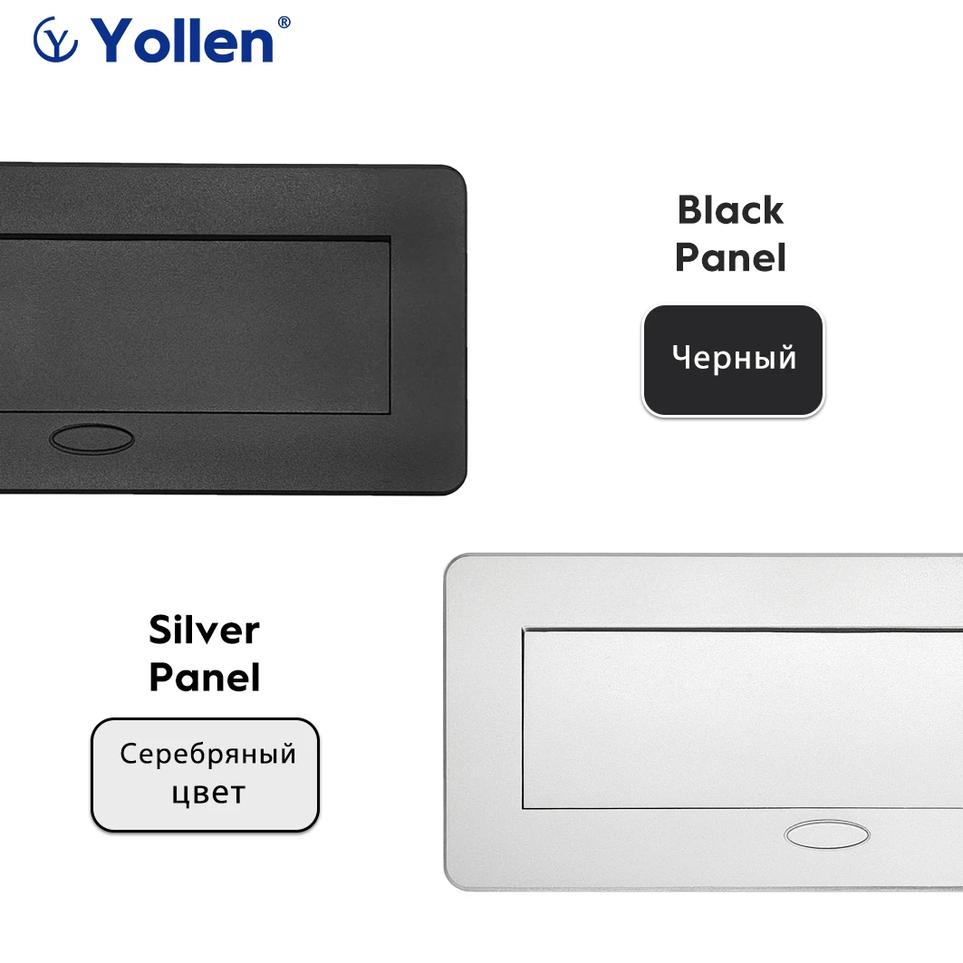 Aluminum Panel EU Standard Hidden Type Table Socket 2/3 Outlet USB-A/USB-C/FR/IL/Universal White Office Kitchen Cabinet Desktop