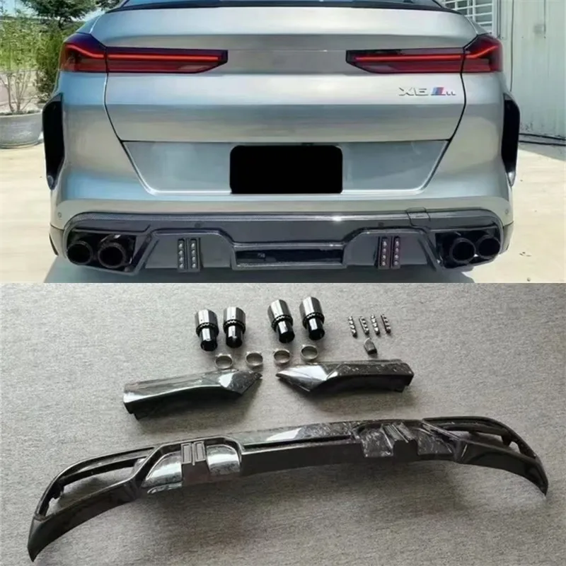 

Для BMW X6M F96: задний бампер, диффузор, сплиттеры, спойлер из настоящего карбона, аксессуары для кузова, комплект обвеса.