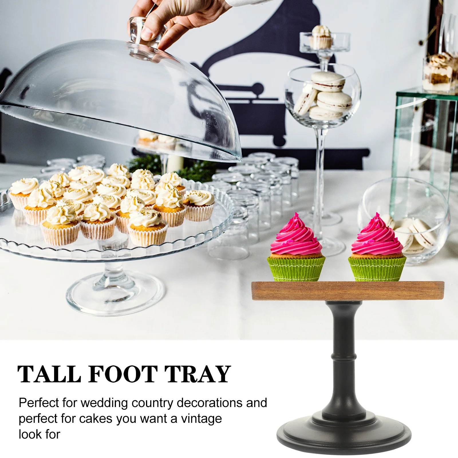 

Cake Display Stand High Base Cake Plate For Wedding Party Dessert Serving Tray Fruit Plate Snacks Serving Tray Bakery