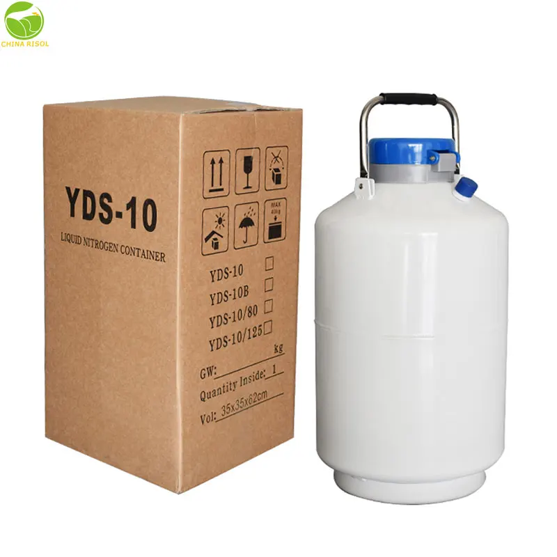 YDS-10 10 Liters Angus Cattle Semen Storage Container Bee Artificial Insemination Liquid Nitrogen Tank