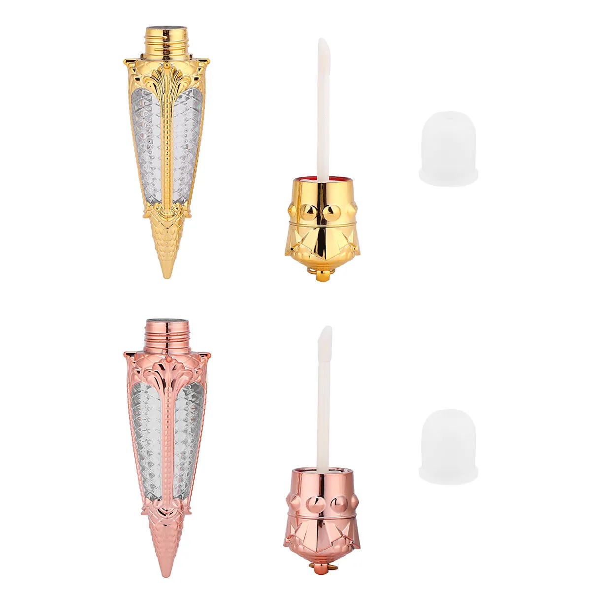 2 個の小さなリップグロスボトル高品質仕上げクリエイティブスタイルポータブルデザイングロスオイル保存容器ギフト用