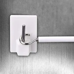 10Pcs Self-adhesive Wall Hook Storage Hooks Kitchen Bathroom Hook Curtain Buckle Curtain Hooks Buckle Accessories