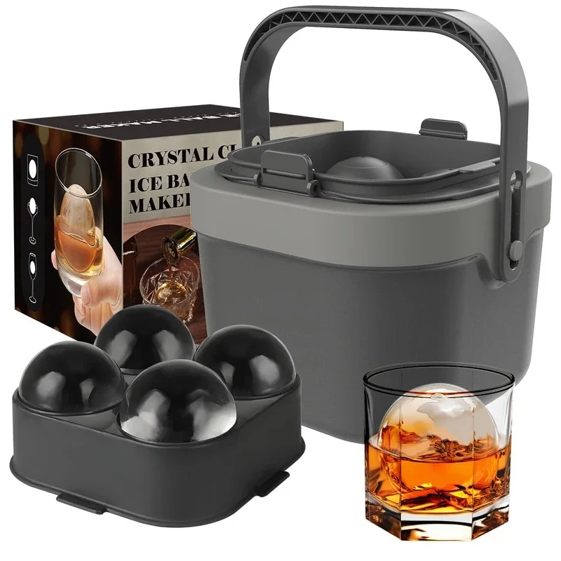 Angue Crystal Clear Ice Cube Maker, 4 Large 2.4