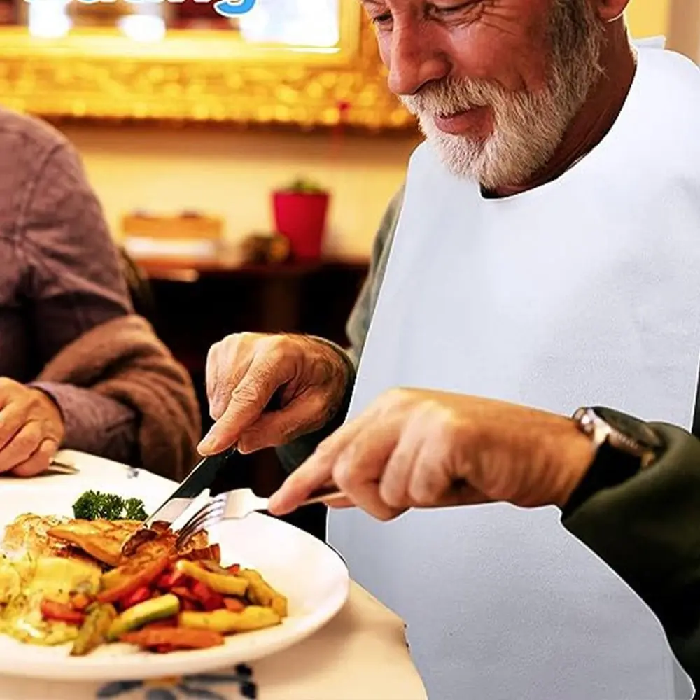 

Multi-purpose Adjustable Adult Bibs Washable Anti-oil Senior Citizens Bibs Soft Stain Resistant Elderly Bib Feeding Nursing