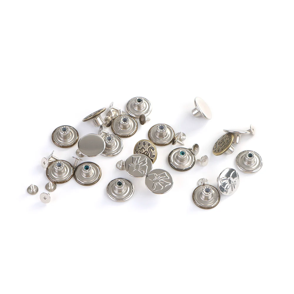 20 قطعة مزيج أزرار جان قابلة للفصل مع أداة التثبيت أزرار تك معدنية لا خياطة للسراويل السترات لتقوم بها بنفسك مجموعة أزرار قابلة للاستبدال