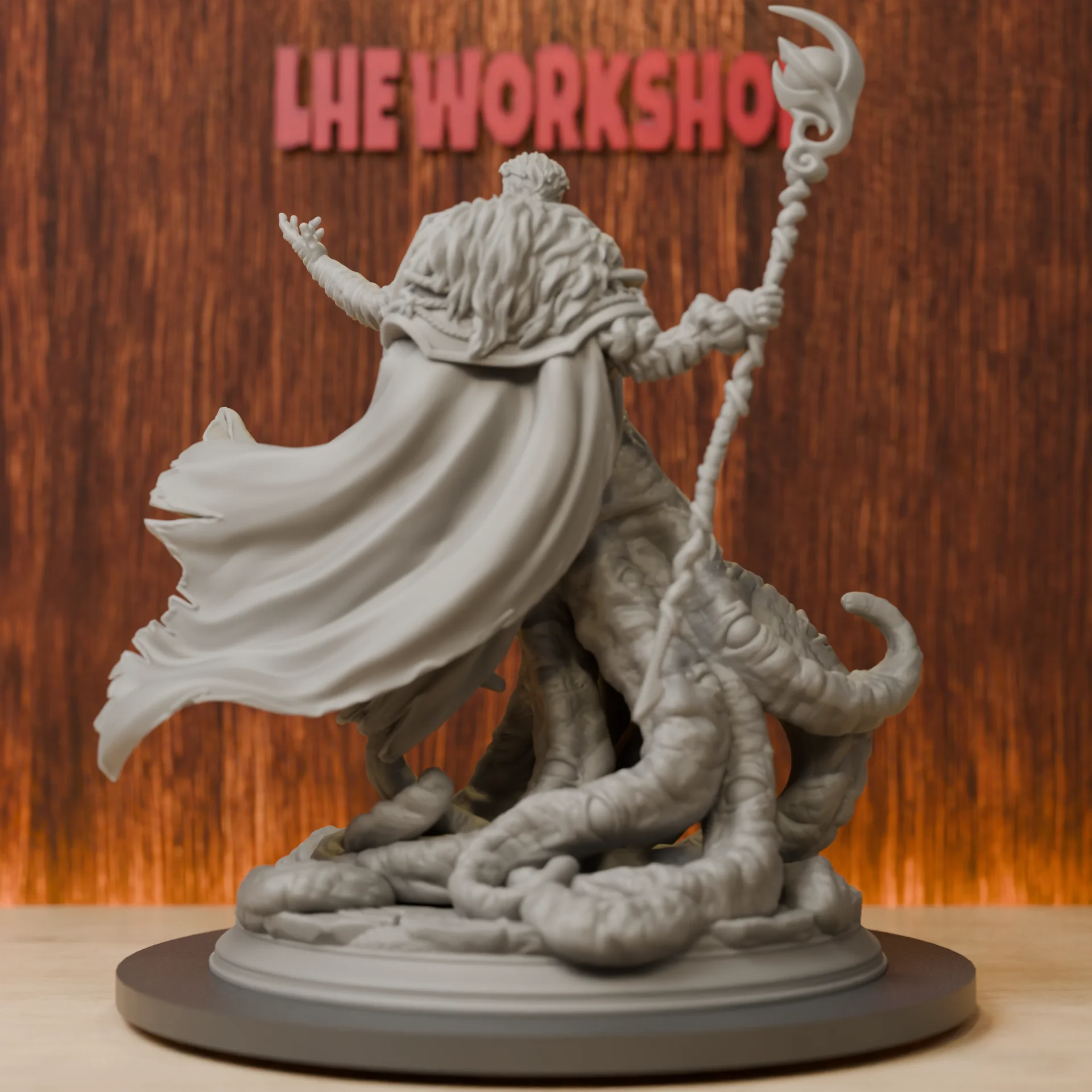 Ascendant Eldritch Sorcerer Miniatures | 28mm-75mm | Resin 3D Printed DND Pathfinder Mini | Unpainted Grey