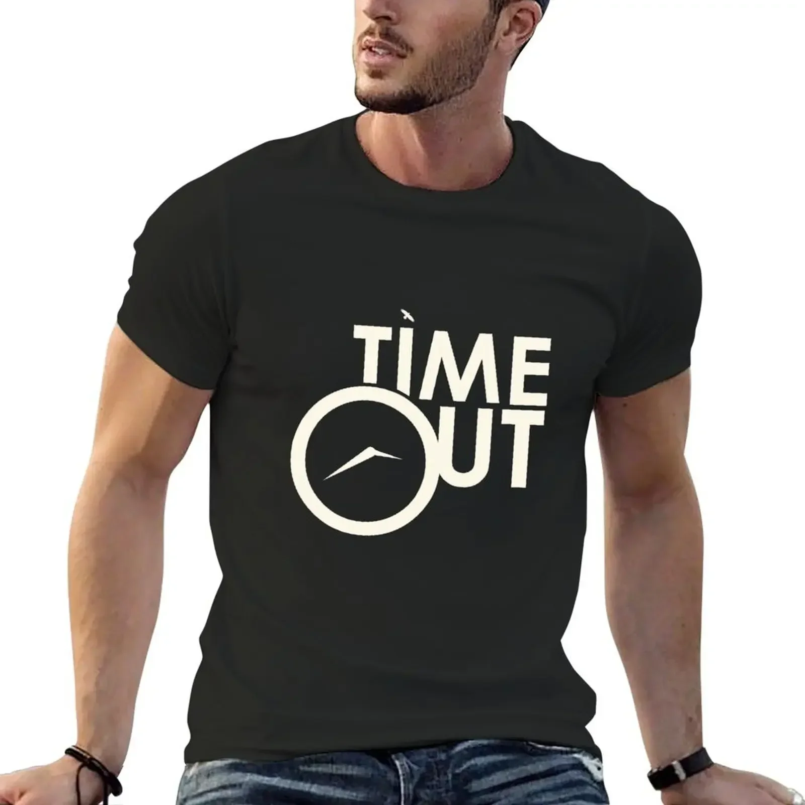 TIME OUT T-Shirt designer shirts oversized t shirt men 100℅ cotton