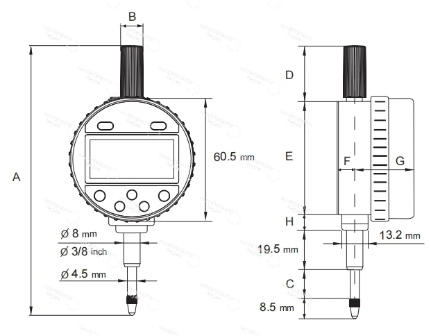 Asimeto Measuring Range 0-12.7/25.4/50.8mm IP65 protection Digital Indicators