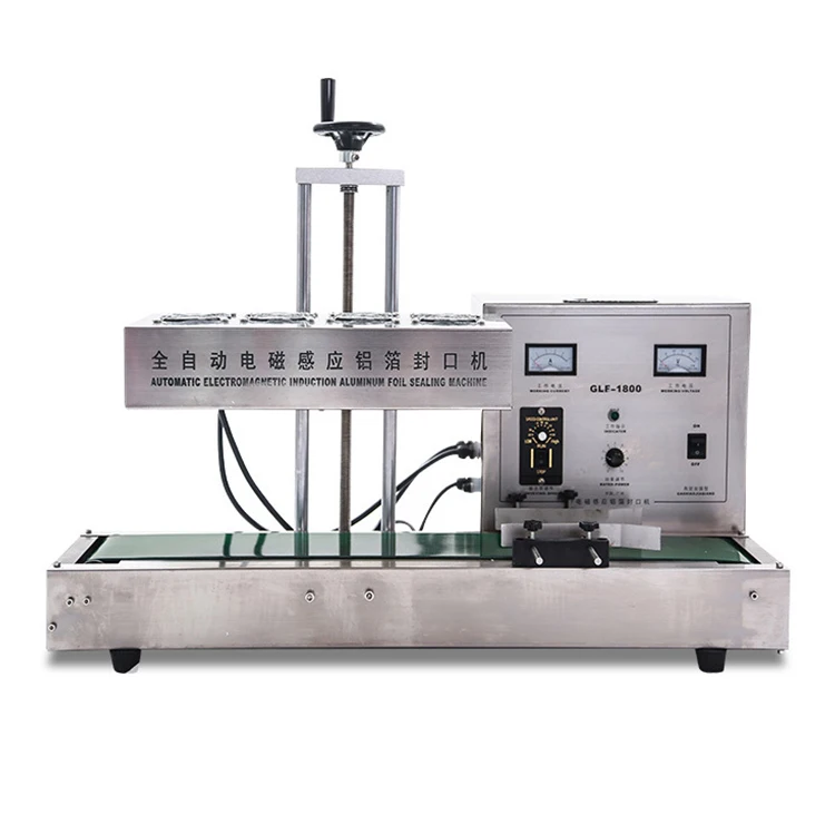 Sigillatrice automatica per guarnizioni in foglio di alluminio a induzione continua Macchina per sigillare bottiglie di plastica con certificato CE