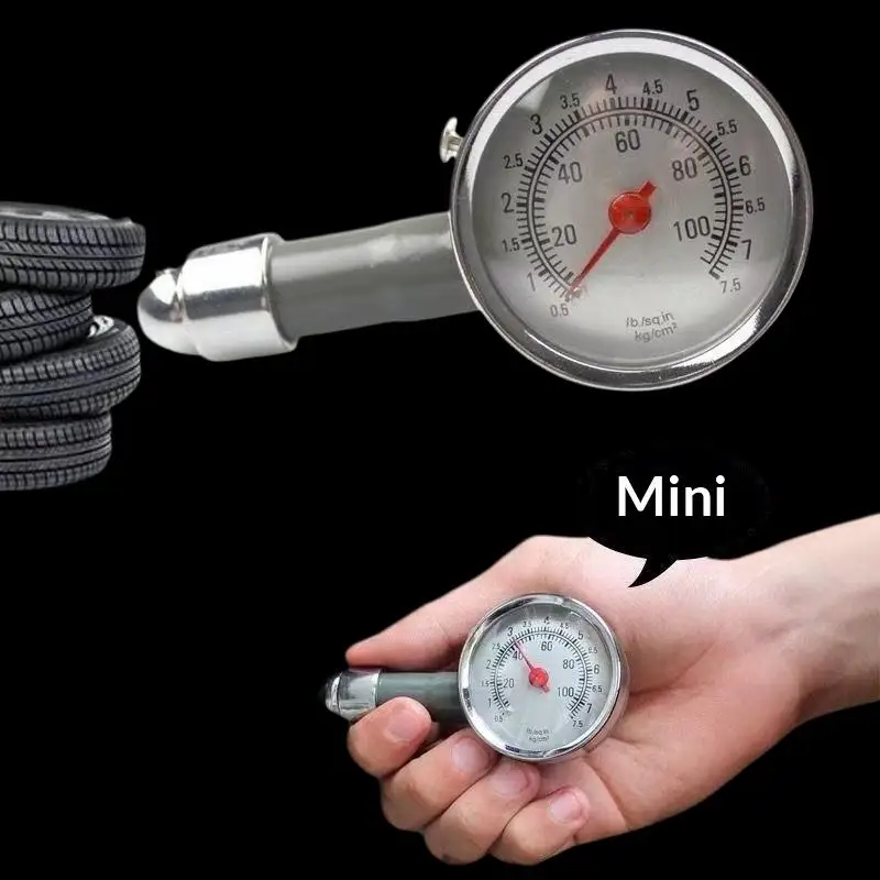 

Манометр для измерения давления в шинах автомобиля, из нержавеющей стали, высокоточный измеритель давления, инструмент для ремонта механических шин