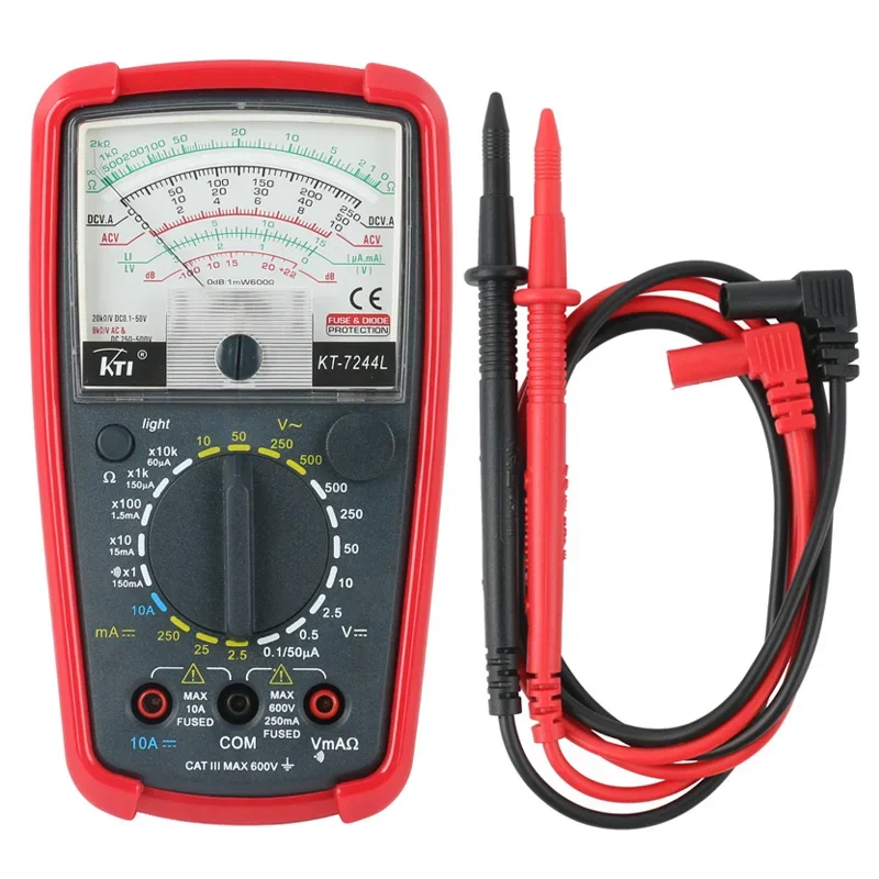 KT8260L1000V Pointer Voltmeter KT7244L Precision 500V Electrician Multimeter 10A  Ammeter 20mO Resistance Meter