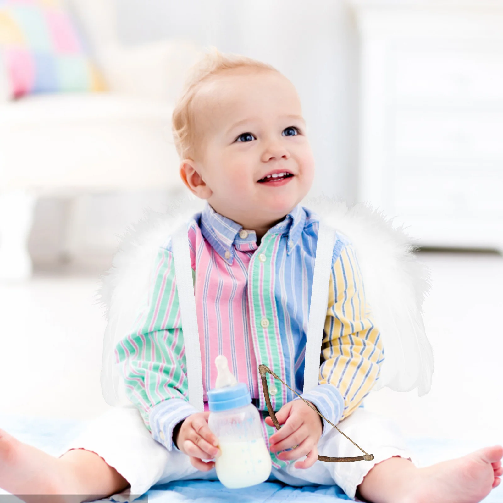 Baby Flügel Stirnband Kit Säugling Engel Kostüm Set Neugeborenen Amor Fotografie Prop Fee Outfit Bogen Pfeil Zubehör Valentinstag Geschenk