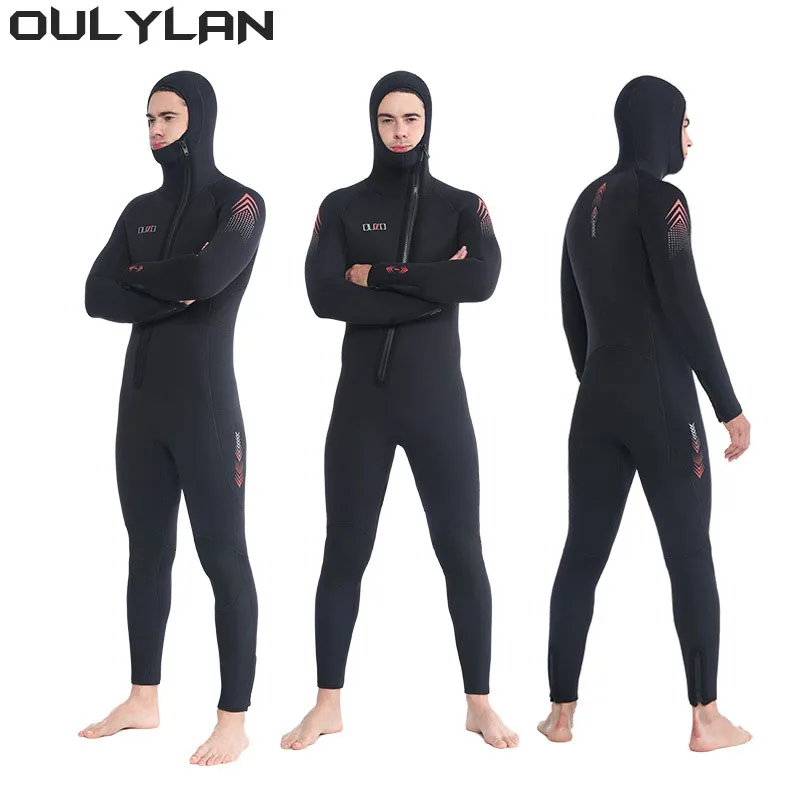 

Oulylan Spearfishing Scuba 7MM Wetsuit Men One Piece Thickened Cold and Warm CR Super Elastic Diving Suit Neoprene Surfing