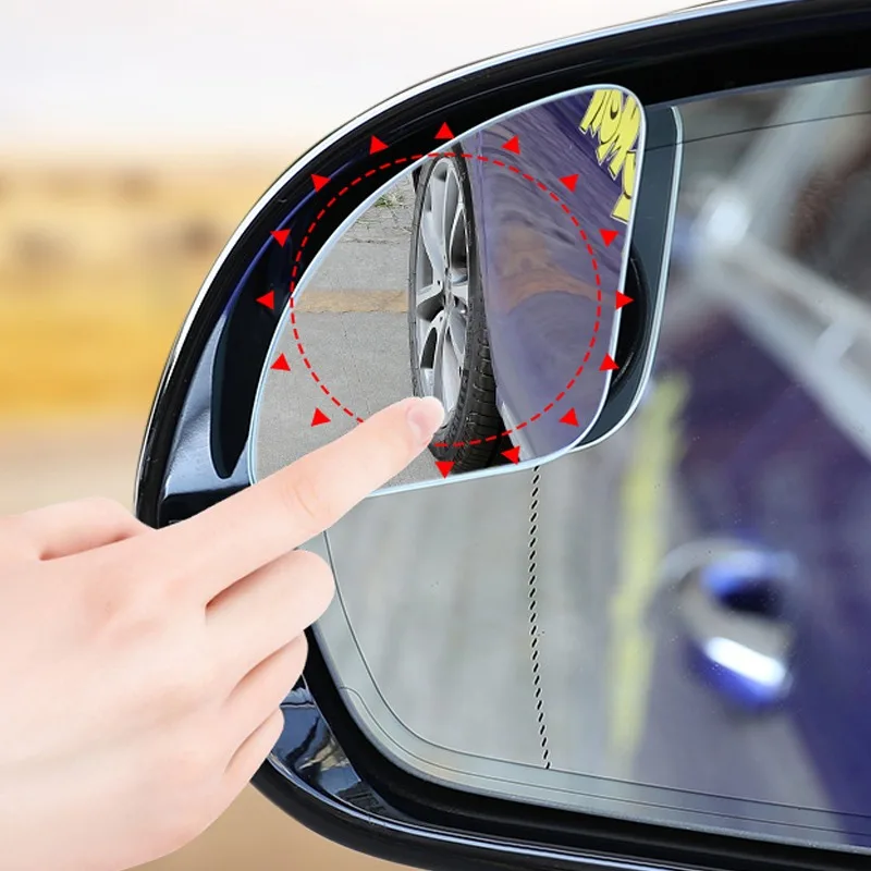 2pcs/set Car Blind Spot Mirror 360 Degree Rotating Frameless Auxiliary Rearview Mirror Auto Motorcycle Wide Angle Sector Mirrors