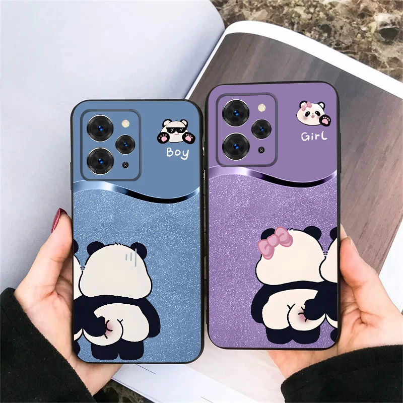 

Cartoon style panda theme For Redmi Note 9 9S 10 11 12 12S 13 Pro+ Plus 5G India 14 Pro Global 14S 13C 14C TPU soft phone case