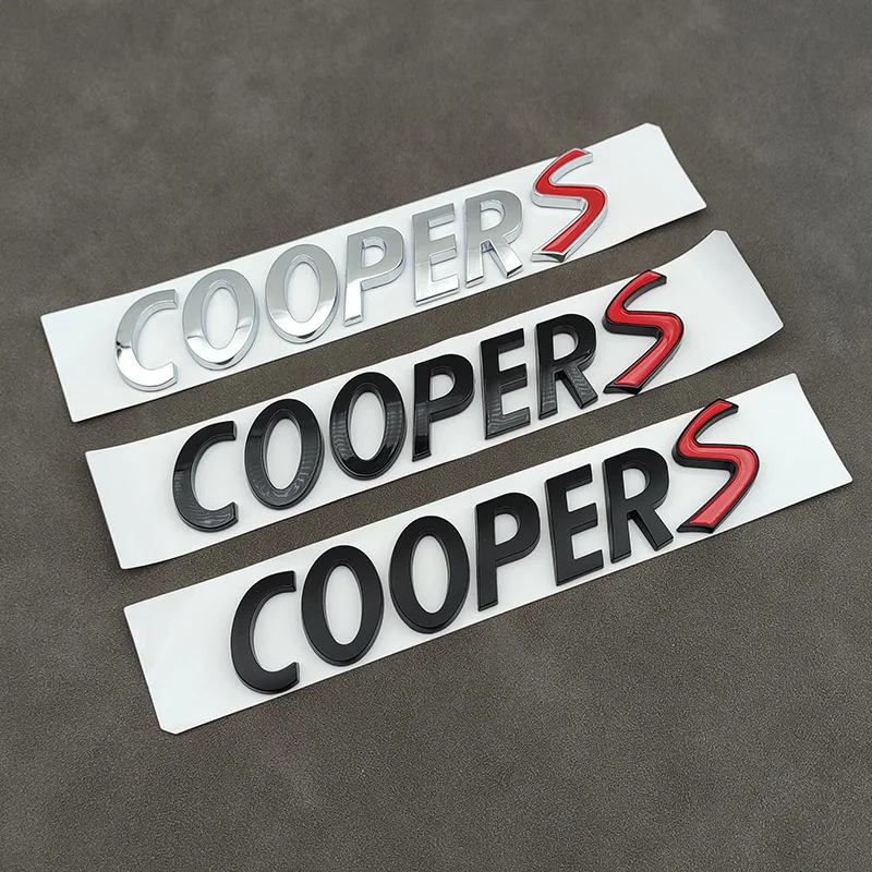

3d ABS Black Logo Cooper S Emblem Letters Car Trunk Badge For R55 R56 F56 R50 R52 F55 JCW R53 Cooper S Sticker Accessories