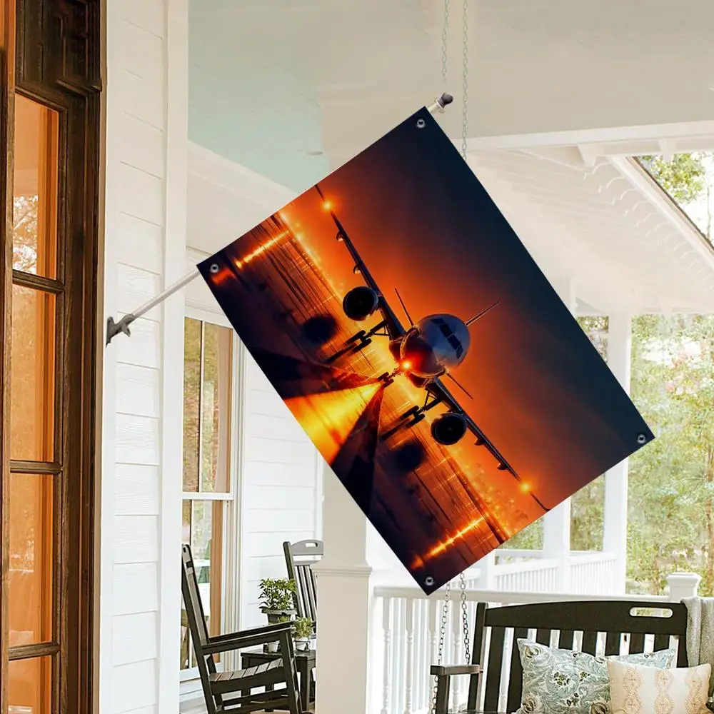 Plane Landing Flags Custom Camping Outdoor Garden room Bedroom Decor Party Backdrops Wall Art Family Gifts