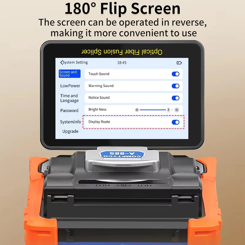 A-88S 6-Motor Fiber Fusion Splicer with Multilingual Touch Screen SM/MM Optical Fiber Core Welding Machine with VFL OPM