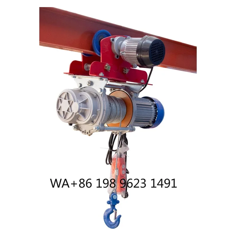 750-1500KG Aluminum Alloy Electric Wire Rope Hoist Custom Logo Portable Lifting Winch for Drywall Mining Industrial Crane Use