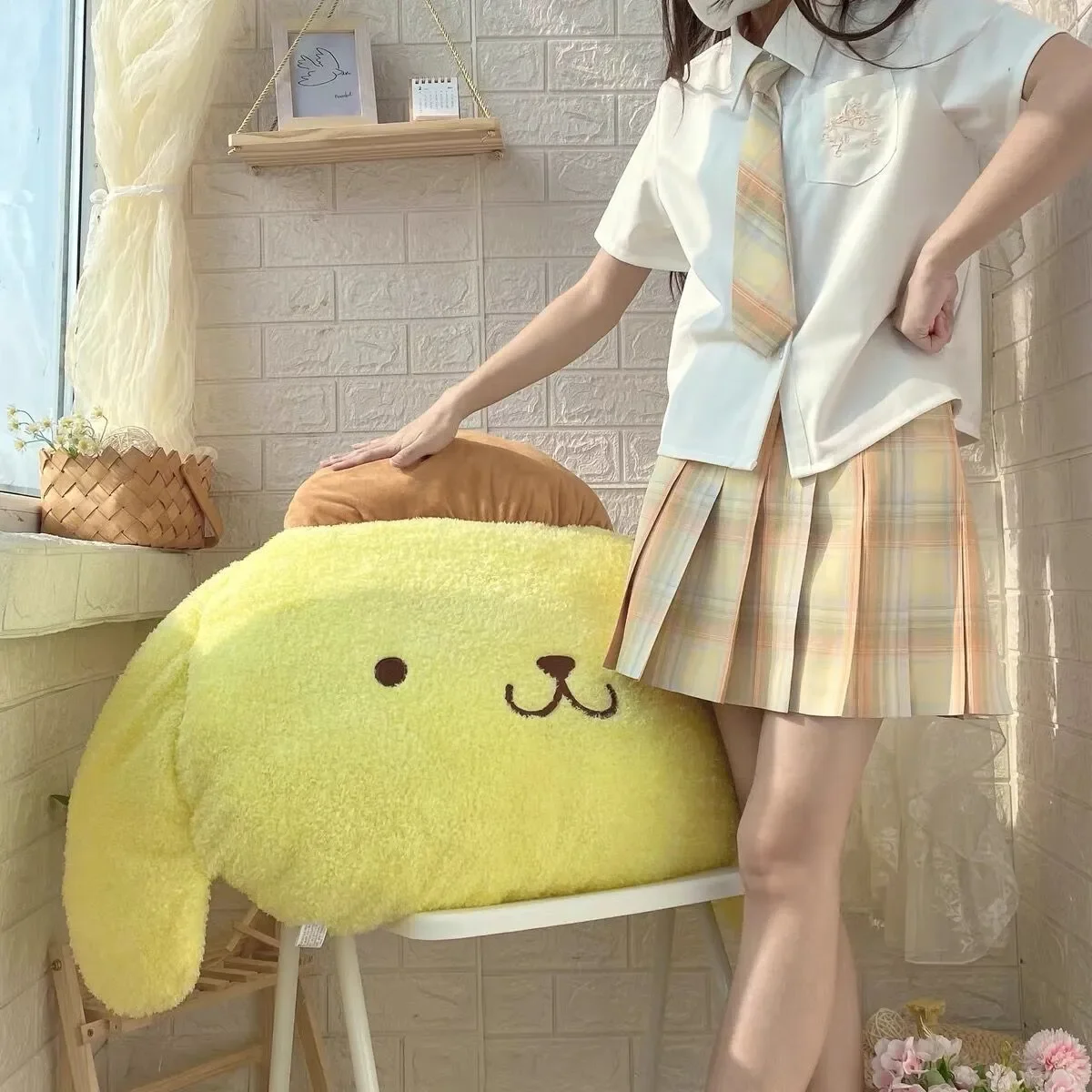 

Pom Pom Purin Kawaii Stuffed Plush Toy Doll Animals Dog Cushion Pillow Pompompurin Room Decor Anime Peluche Gift
