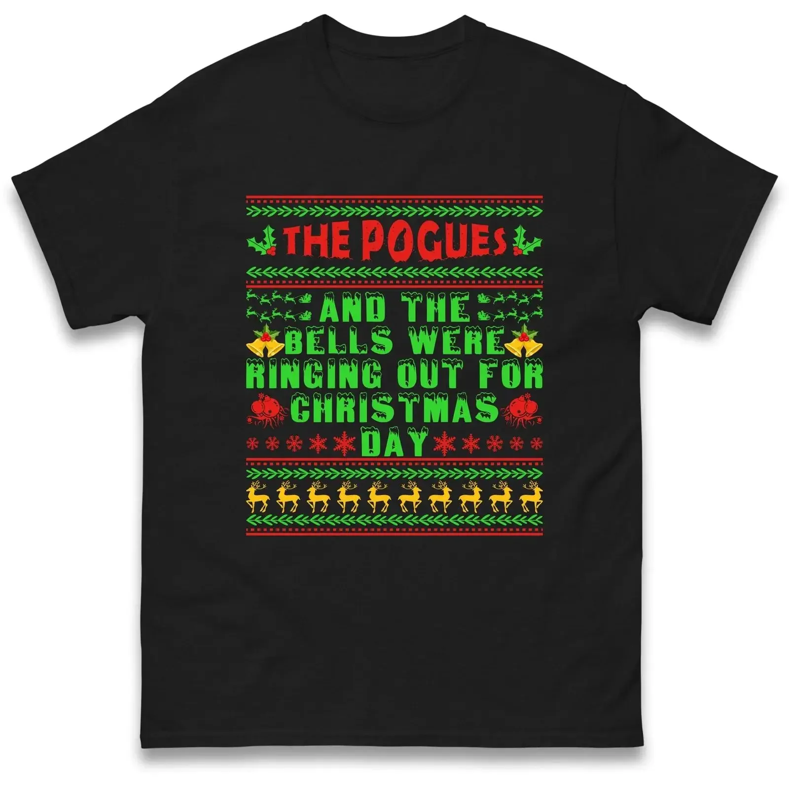 The Pogues Christmas Holiday T Shirt Bells Were Ringing out For vintage Washed Soft Unisex Slightly graphic homme