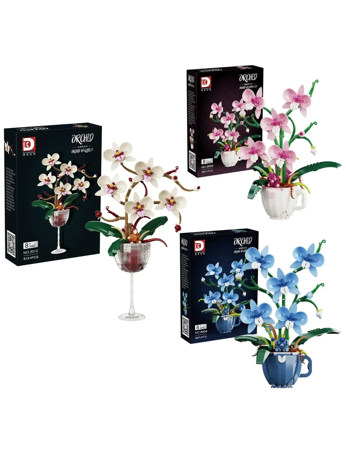 MOC Bouwstenen Orchidee Bloemen Boeket Bloem Blokken Bonsai Plant Model Bakstenen Romantische DIY Home Decoratie Speelgoed voor Kid Gift - afbeelding 2