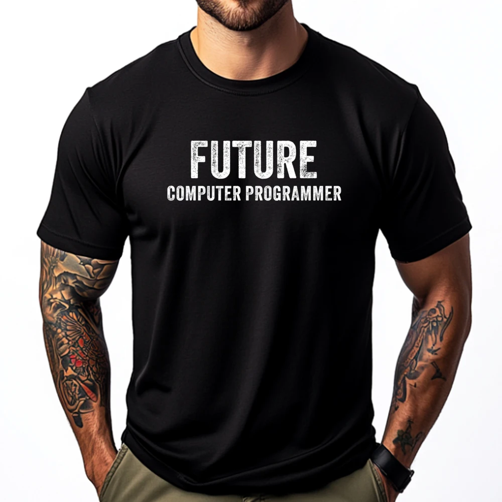 

Future Computer Programmer Cream T Shirt Luxury T-Shirt Game Graphic Cotton Streetwear Short Sleeve Tees