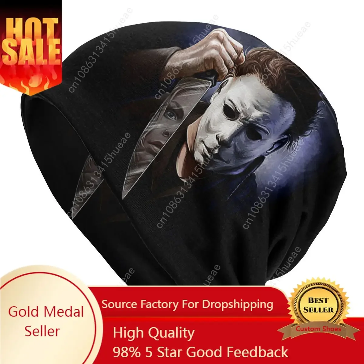 

Michael Myers Halloween Killer Bonnet Homme Hip Hop Knitted Hat For Women Men Winter Warm Horror Movie Beanies Caps