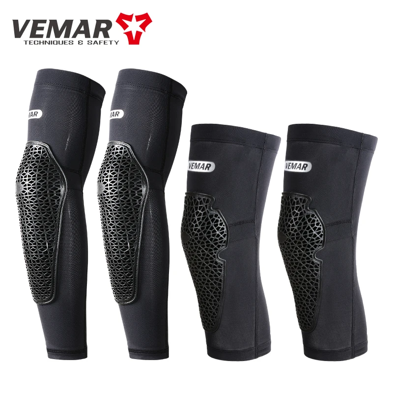 VEMAR Motorcycle Riding Summer Elbow Pads Quick Drying Knee Support Ice Sleeve Motocross Mtb BMX ATV Bike Rider Protection Gear