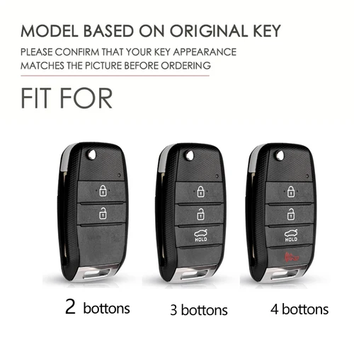 Imagen 2 del producto 2 3 4 botones plata Tpu funda para llave de coche para Kia K2 K3 K5 Carens Cerato Forte RIO Kia Flip Key Shell llaveros Accesorios