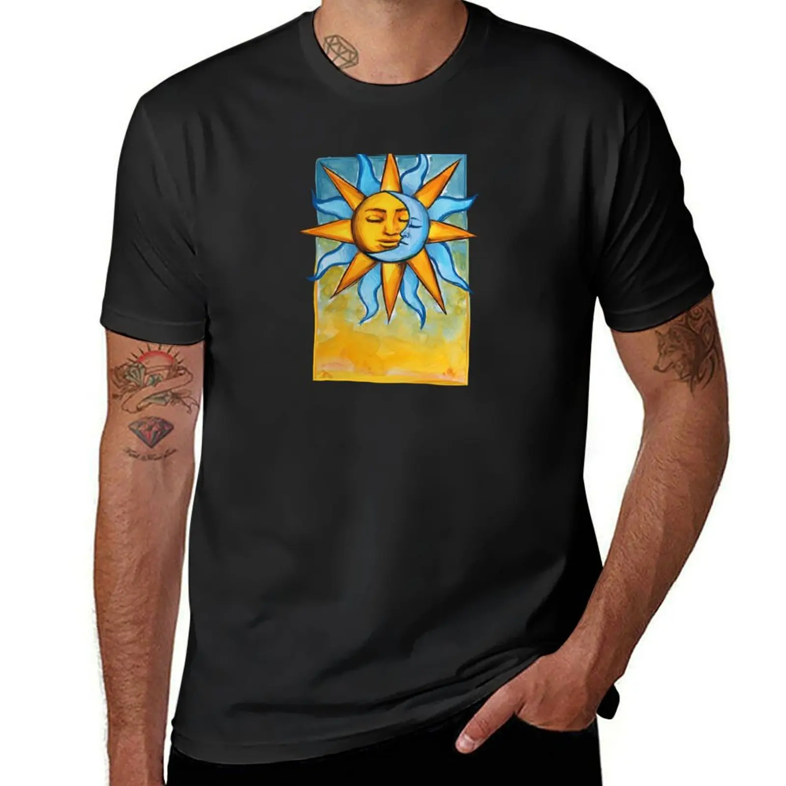 Sun and Moon T-Shirt boys animal print oversizeds plain black t shirts men