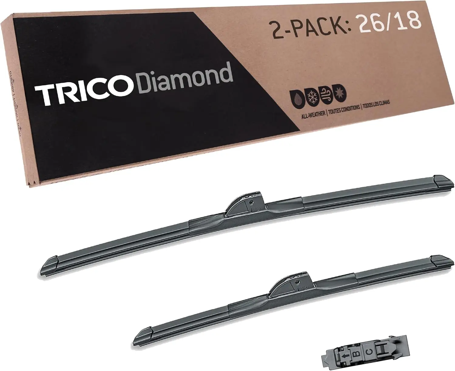 

26 & 18 Inch High Performance All Weather Windshield Wiper Blades Pack of 2 for Select Vehicle Models
