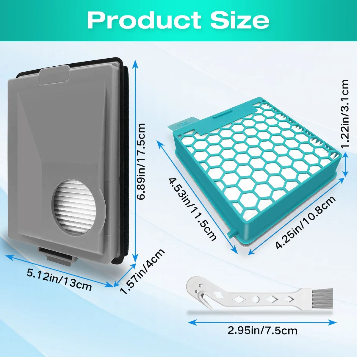 Set Filter - Kompatibel dengan Penyedot Debu Miele Boost CX1 - Filter Pengganti SF-HY 60 & CX-FSF - Ideal untuk Penderita Alergi