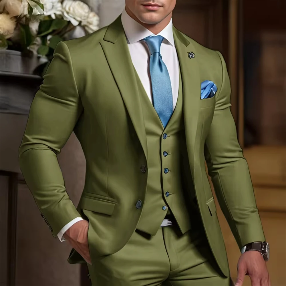 

Elegant Formal Men's Suit 3 Piece Suit Wedding Tuxedo Groom Custom Outfit Party Elegant Suit for Best Man Tailor Made