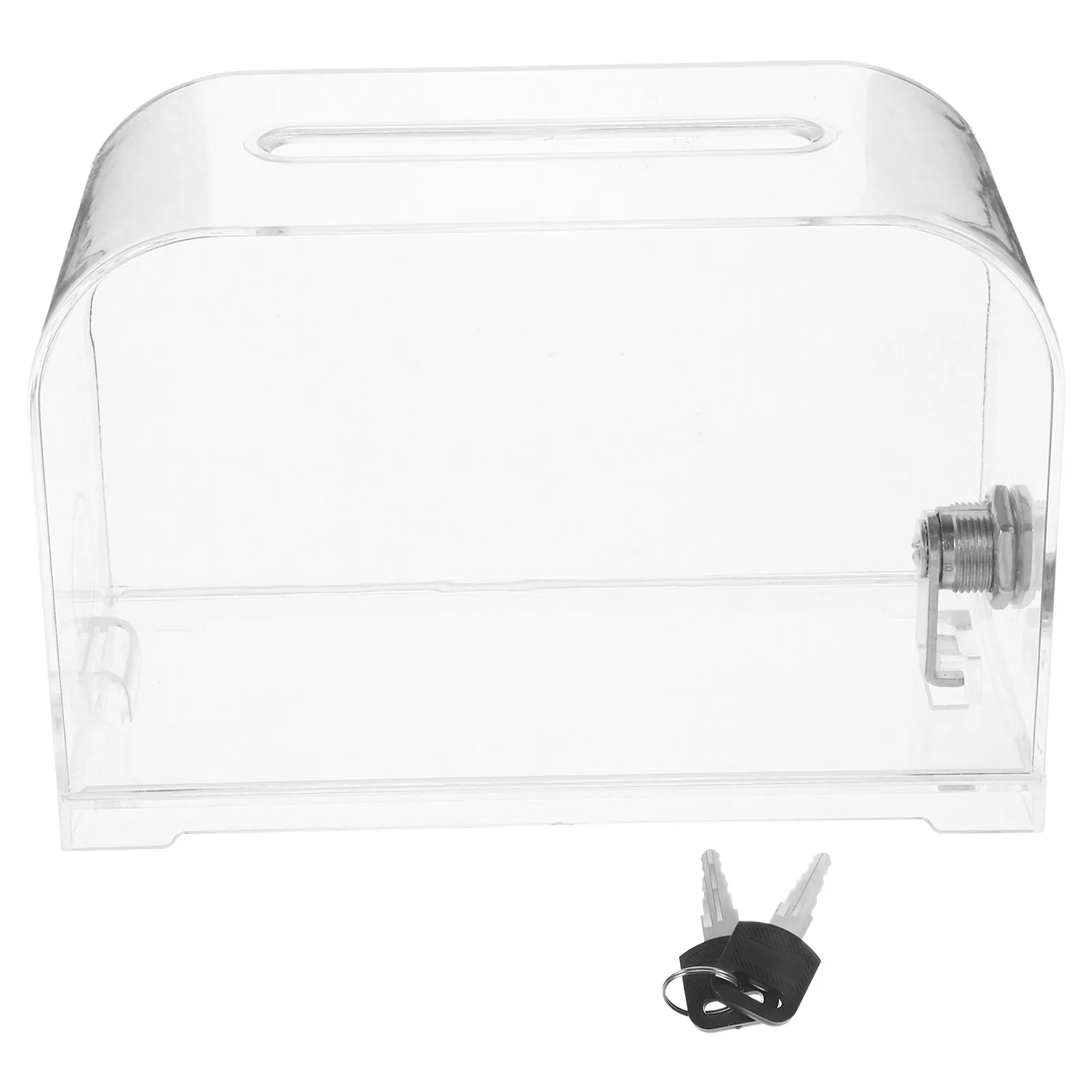 

2pcs Business Card Boxes Acrylic Donation Boxes Fundraising Charity Lock Design Suggestion Box Ballot Storage Letter Post